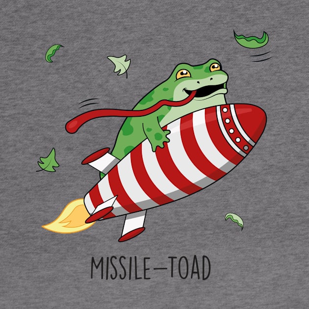 Missile - Toad Cute Christmas Toad Pun T-Shirt by Sarah's Simulacrum